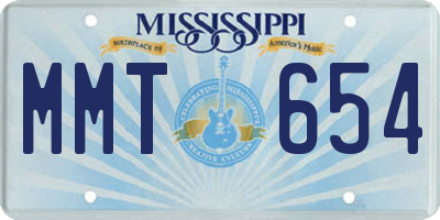MS license plate MMT654
