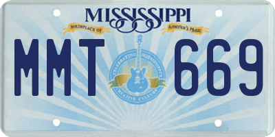 MS license plate MMT669