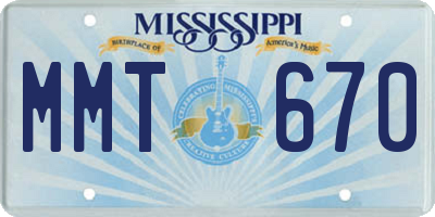 MS license plate MMT670