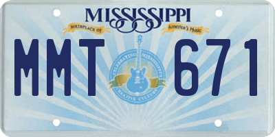 MS license plate MMT671