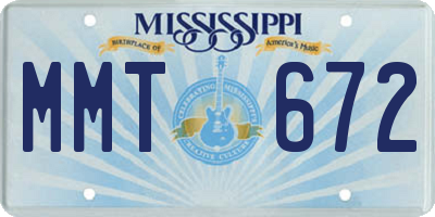 MS license plate MMT672