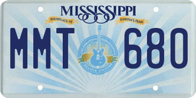 MS license plate MMT680