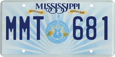MS license plate MMT681