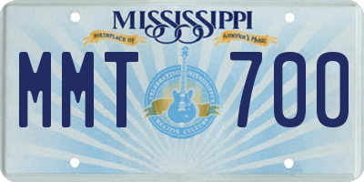 MS license plate MMT700