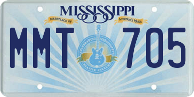 MS license plate MMT705