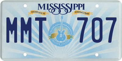 MS license plate MMT707