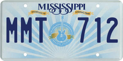 MS license plate MMT712