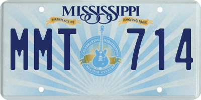 MS license plate MMT714