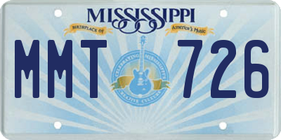 MS license plate MMT726
