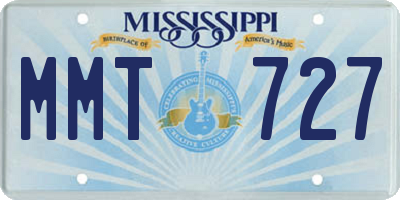 MS license plate MMT727