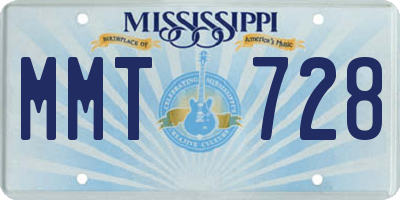 MS license plate MMT728