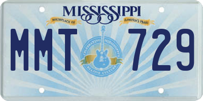 MS license plate MMT729