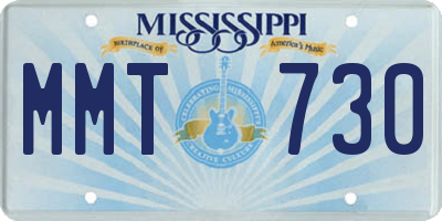 MS license plate MMT730
