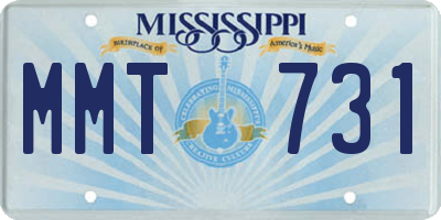 MS license plate MMT731