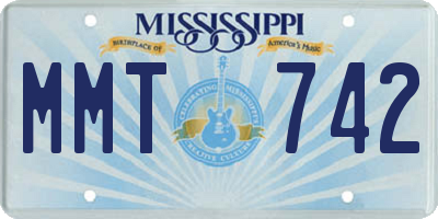 MS license plate MMT742