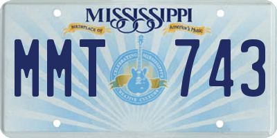 MS license plate MMT743