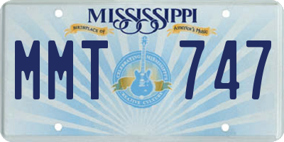 MS license plate MMT747