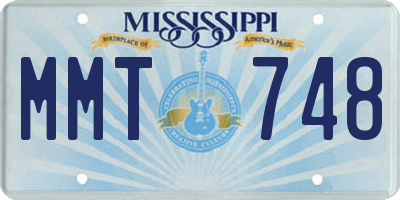 MS license plate MMT748