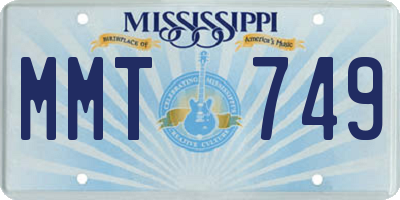 MS license plate MMT749