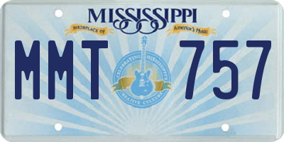 MS license plate MMT757