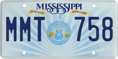 MS license plate MMT758