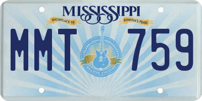 MS license plate MMT759