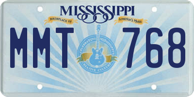 MS license plate MMT768
