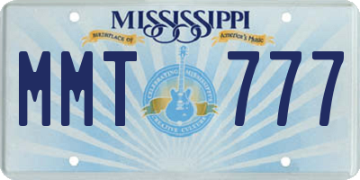 MS license plate MMT777