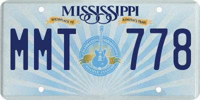 MS license plate MMT778