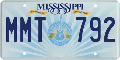 MS license plate MMT792