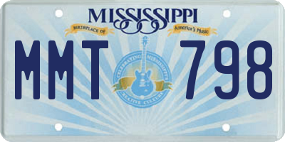 MS license plate MMT798