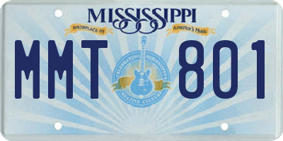 MS license plate MMT801