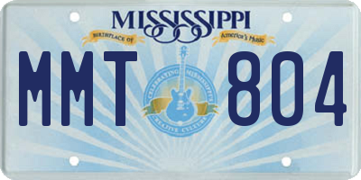 MS license plate MMT804