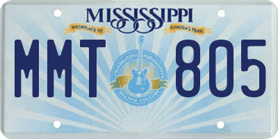 MS license plate MMT805