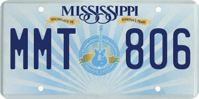 MS license plate MMT806