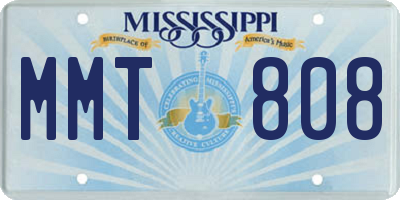 MS license plate MMT808