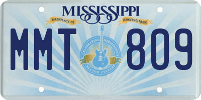 MS license plate MMT809