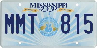 MS license plate MMT815