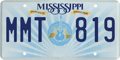 MS license plate MMT819