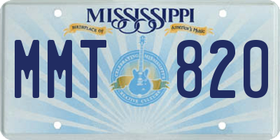 MS license plate MMT820