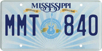 MS license plate MMT840