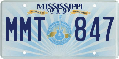 MS license plate MMT847