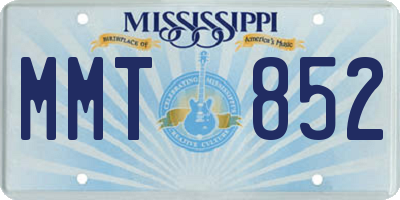 MS license plate MMT852