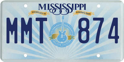 MS license plate MMT874