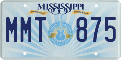 MS license plate MMT875