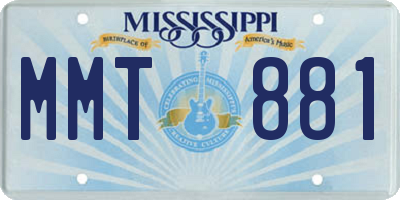 MS license plate MMT881