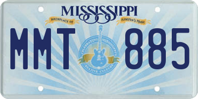 MS license plate MMT885