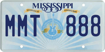 MS license plate MMT888