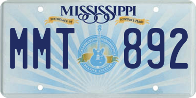 MS license plate MMT892