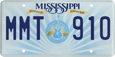 MS license plate MMT910